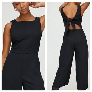 WILFRED Ecoulement Jumpsuit Wide Leg Square Neck Black 6 Aritzia